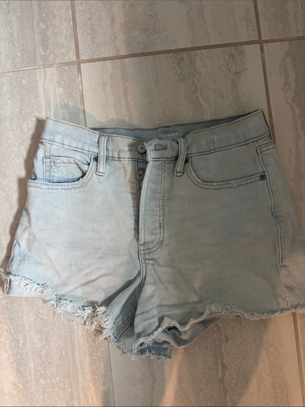 Old Navy Light Wash Frayed Hem Denim Shorts